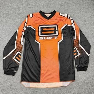 Shift Shirt Mens Small Orange Jersey Long Sleeve V-Neck Motocross Racing